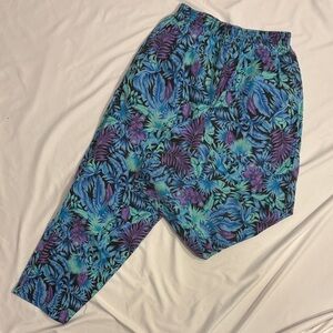 Vintage 80s Bold Palm Print Capris